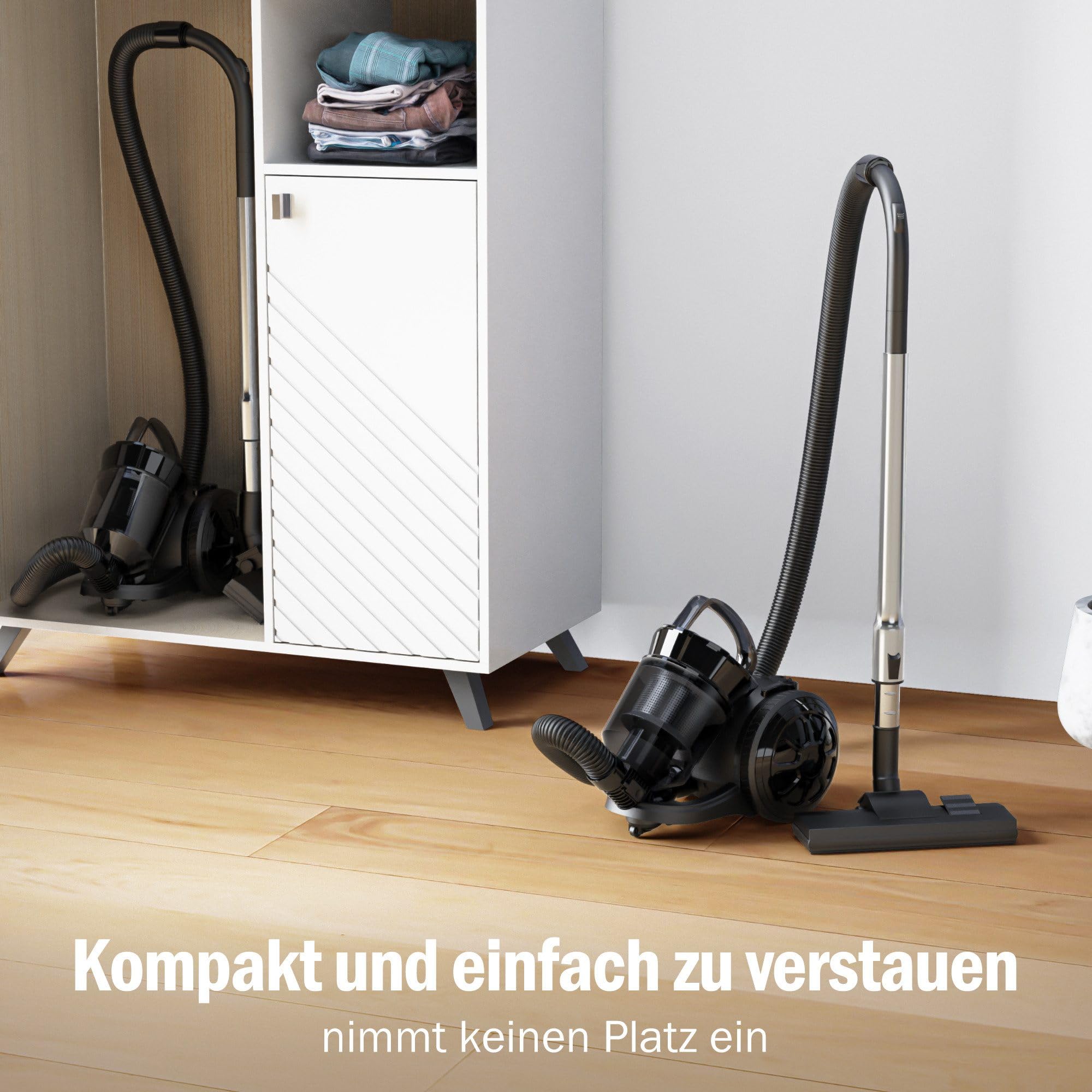 OYLCDI Beutelloser Bostaubsauger ohne Beutel,1600W Staubsauger|70dB|Bodenstaubsauger|HEPA Filter Bodendüse für Parkett,Teppich,Fliesen,leistungsstarker Staubsauger mit 5m Kabel=13m Aktionsradius 2,2L