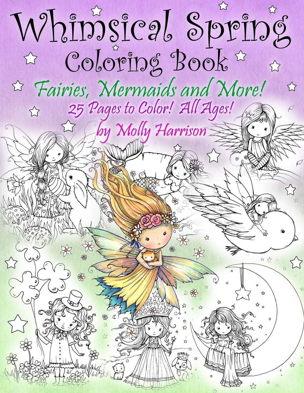 CREATESPACE Whimsical Spring Coloring Book - Fairies, Mermaids, and More! All Ages: Sweet Springtime Fantasy Scenes
