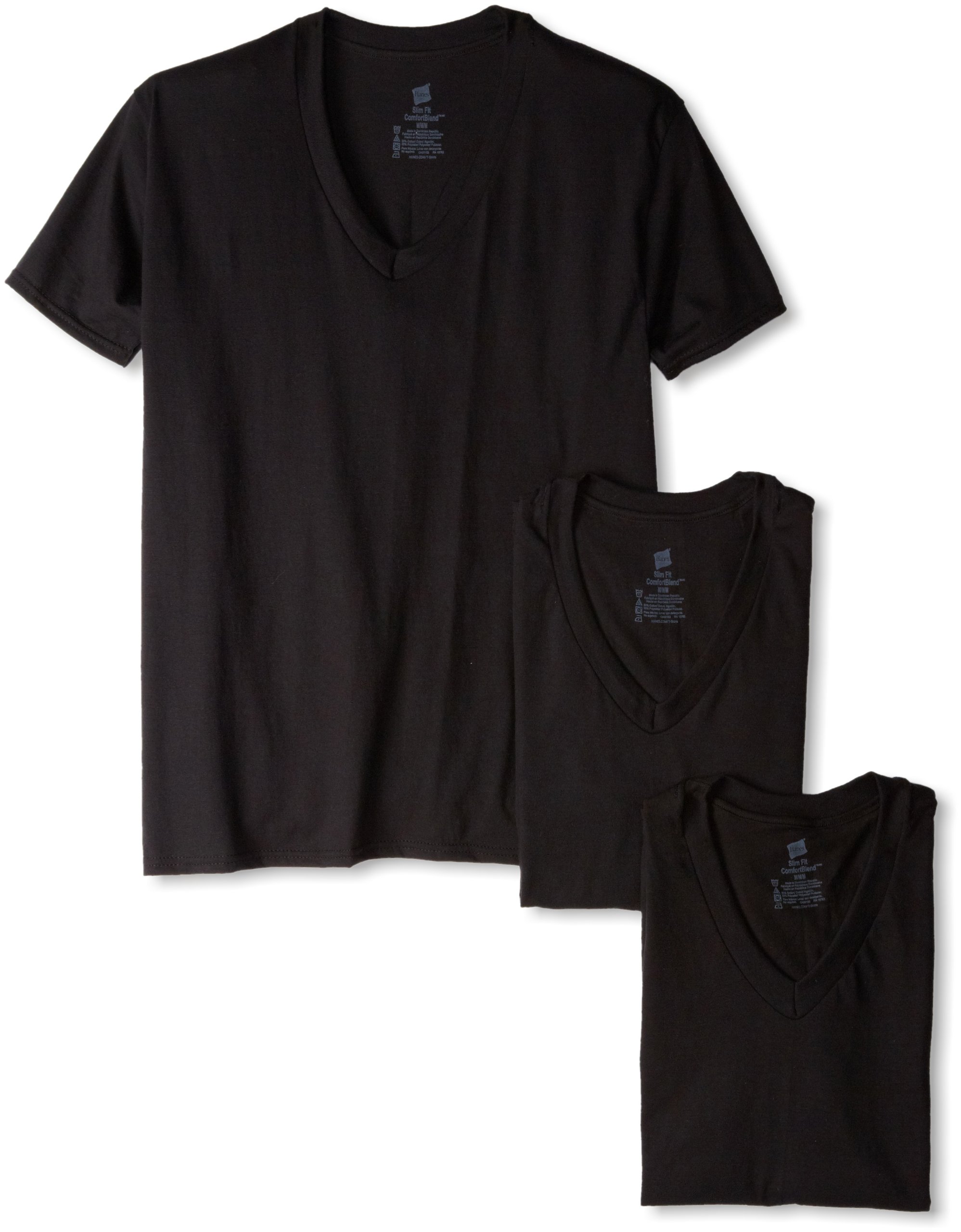 Hanes Ultimate Men's 3-Pack Classics Slim-Fit V-Neck T-Shirt