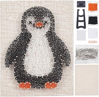 WEBEEDY DIY Penguin String Art Kit: 3D Cute Animal Crafts for Beginners, All Supplies Included, Stress-Relief Wall Decor & Christmas Gift
