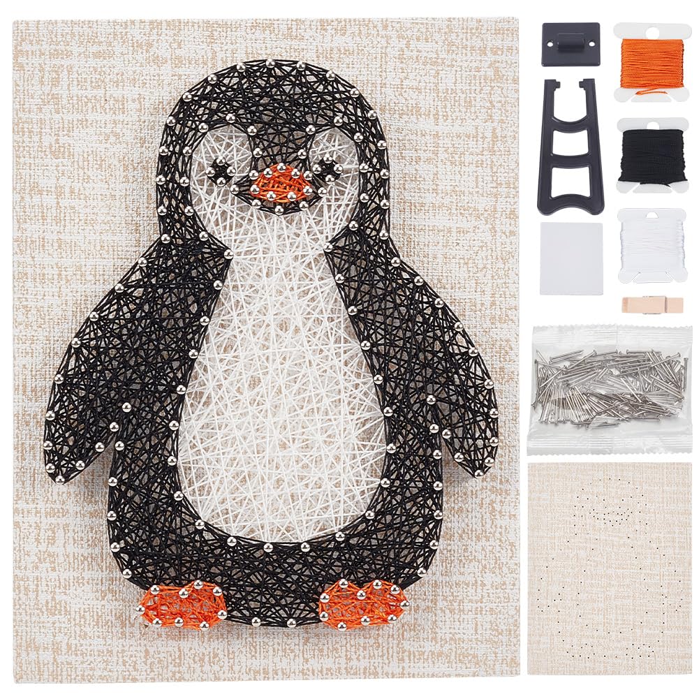 WEBEEDY DIY Penguin String Art Kit for Adult Beginners 3D Cute Animal String Art Crafts Kit,Arts Crafts Kit with Instruction and All Supplies,Home Wall Decorations Christmas Unique Women Gift