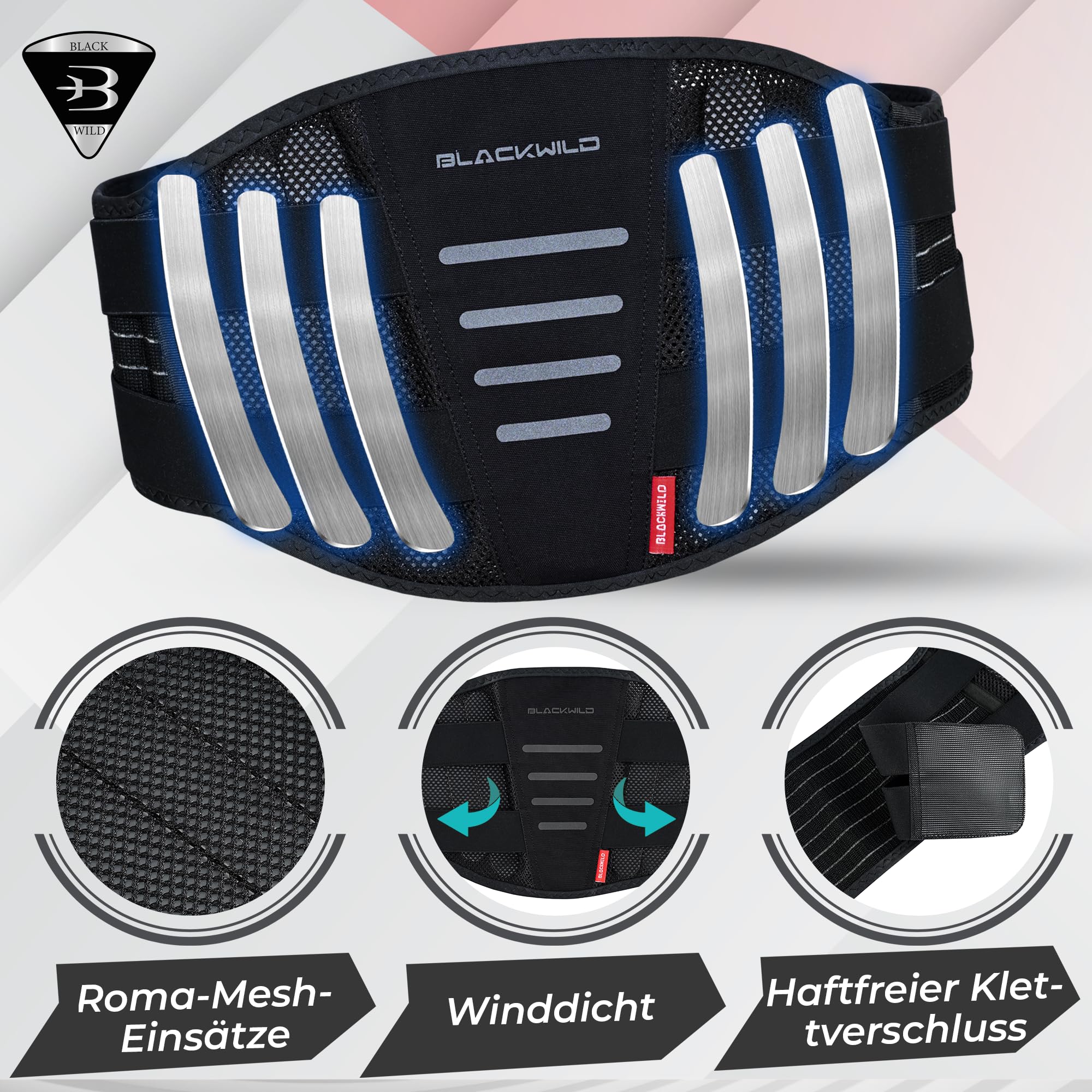 BLACKWILD Ceinture de soutien dorsal et ceinture de soutien lombaire pour homme et femme | Ceinture lombaire anti-transpiration pour perte de poids, soulagement de la douleur, correction de posture et