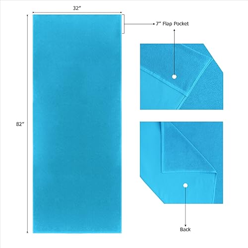 Miniatura 6 de COTTON CRAFT Funda para silla de piscina – Paquete de 2 – 100% algodón – Toalla de rizo suave hilado en anillo para spa – Funda para silla de playa