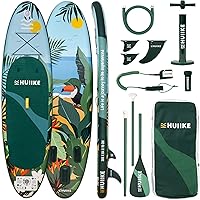 Vista 13 de HUIIKE Tabla de Paddle Inflable para Adultos con Accesorios Incluidos, Remo, Aletas, Bomba. Tabla de Stand Up Paddle de Gran Estabilidad