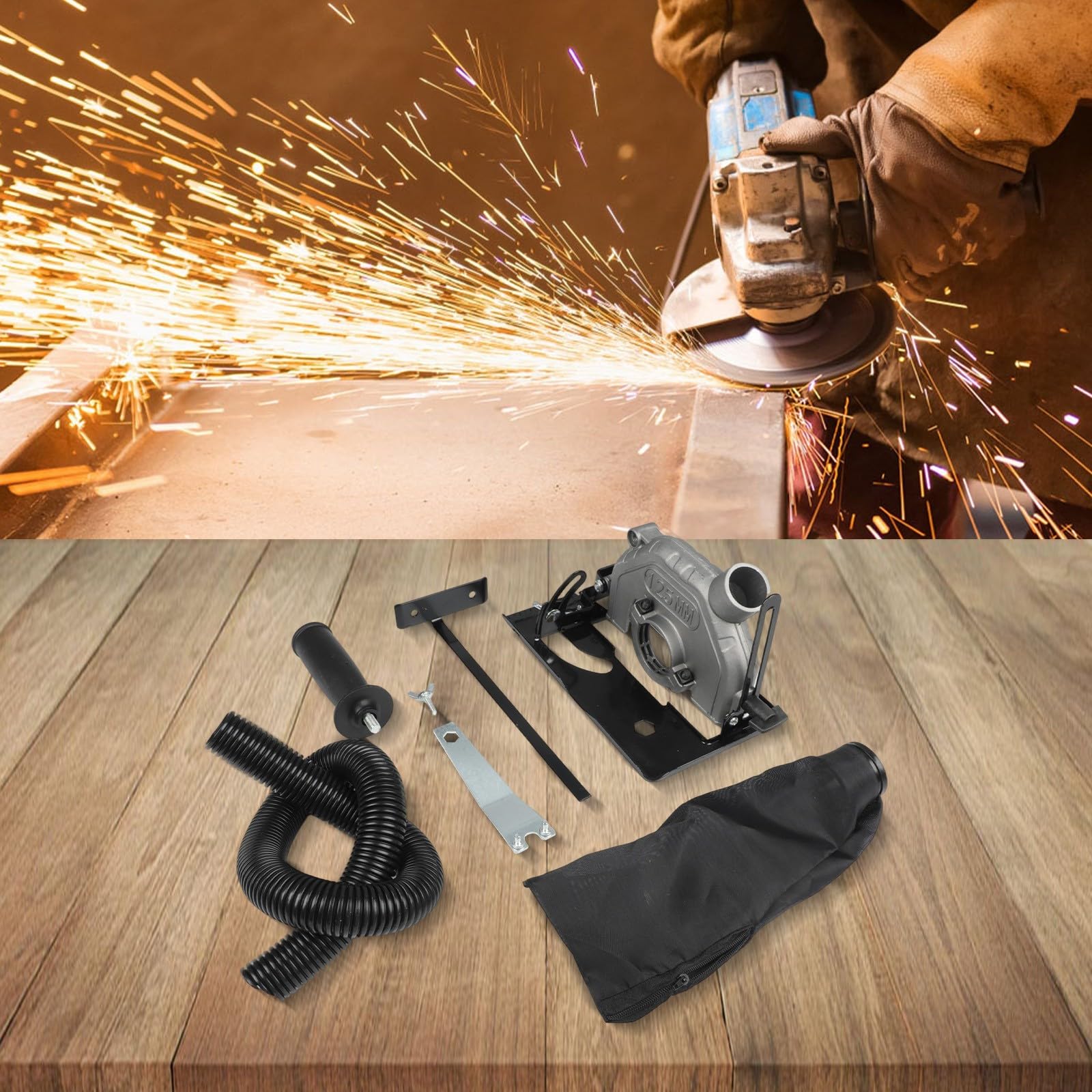 Support de meuleuse d'angle réglable pour meuleuse d'angle de 100 mm à 125 mm - Inclinaison de 0 à 45° et réglage de la profondeur de 0 à 40 mm