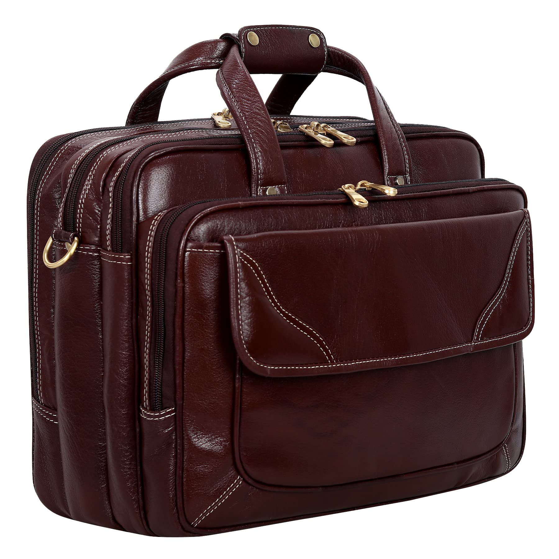 HYATT Leather Accessories 16 Inch Mens Leather Briefcase Laptop Office Bag (BROWN ITALIAN) (B094HCS8VH) Amazon Price History, Amazon Price Tracker