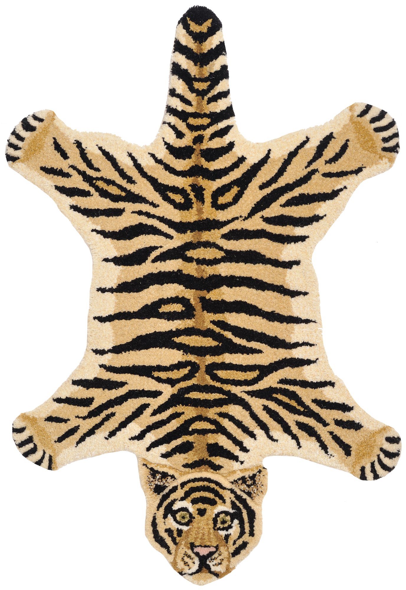 Exotic India Tiger Yogic Asana Mat - Pure Wool - 121 Knots Per Sq. Inch