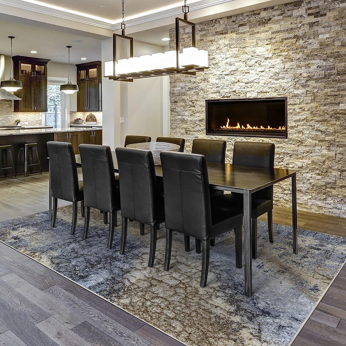 Joy Carpets First Take River Run Area Rug in Color Solitude, 5'4" x 7'8"