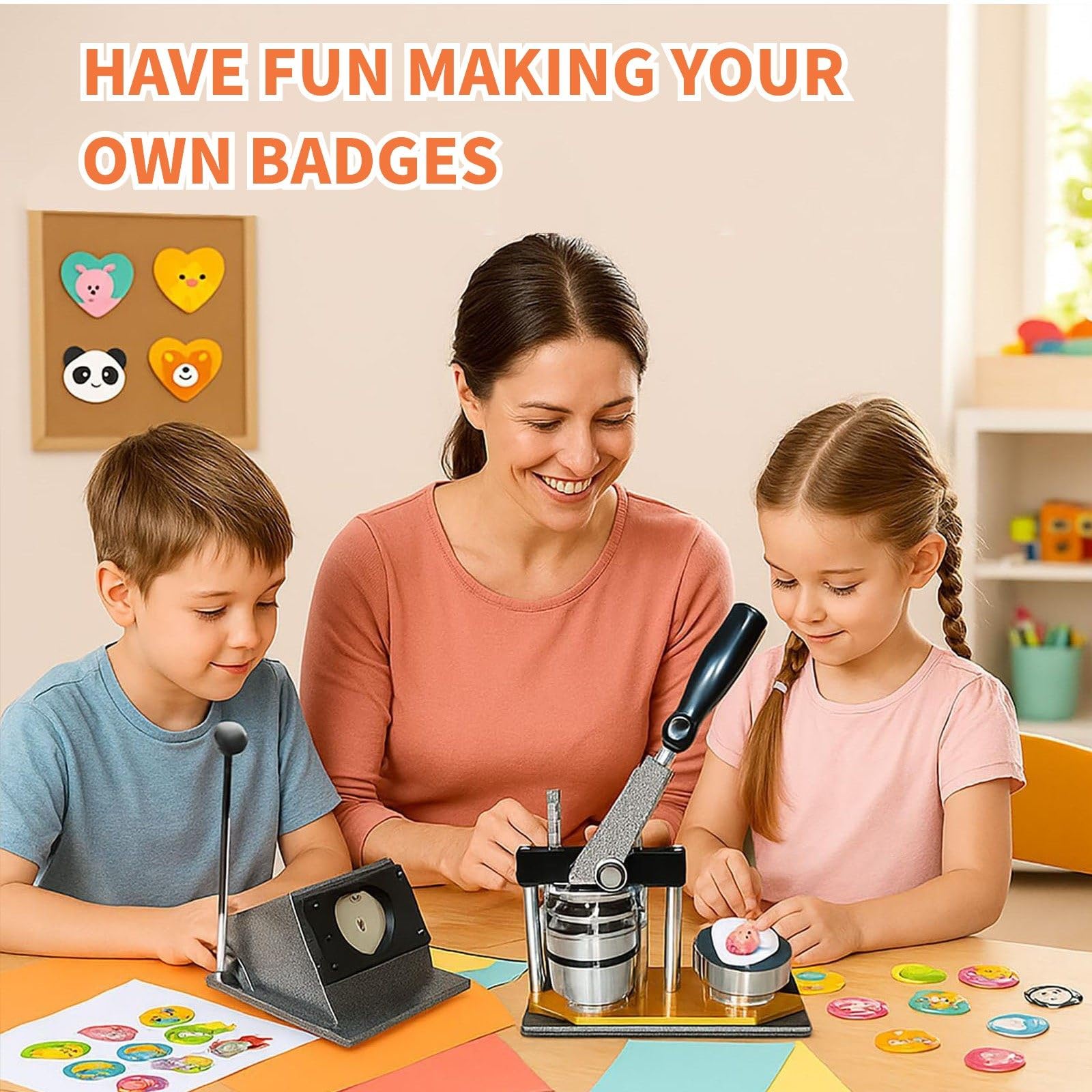 Máquina para Hacer Imanes con Fotos, Máquina para Hacer Pins E Imanes De Nevera (100 Piezas), Prensa para Botones, Máquina para Hacer Imanes De Nevera 100pcsbadgematerial