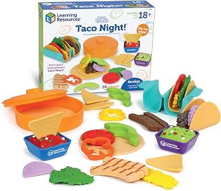Learning Resources New Sprouts Taco Night! 28-Piece Play Food Set for Toddlers 18 Months+ - Taco Pretend Play Kitchen Toys