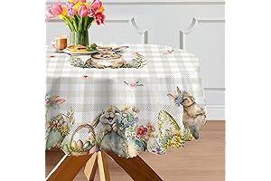 70 Inch Round Easter Tablecloth - Perfect for Spring Decor
