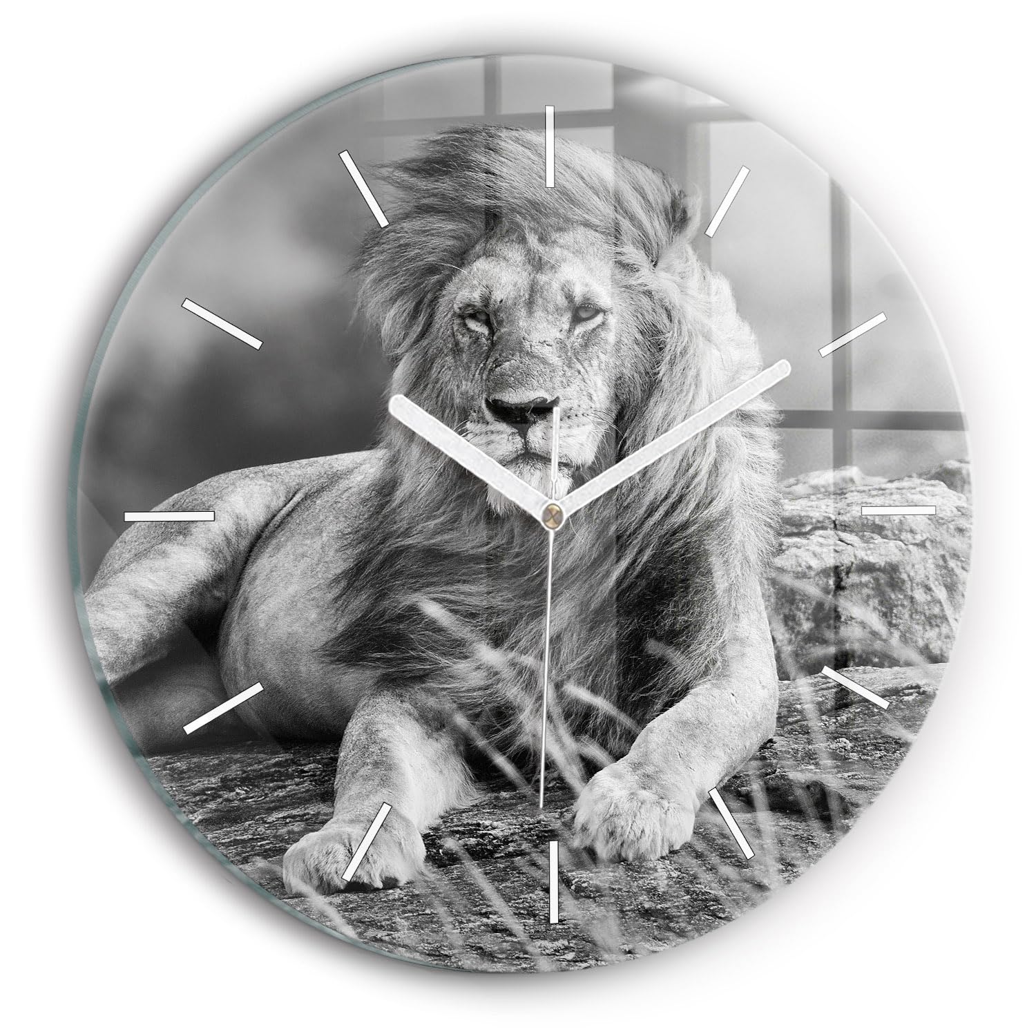 Horloge en Verre Silencieuse Wallfluent pour Salon Moderne 30cm Couleurs Vives