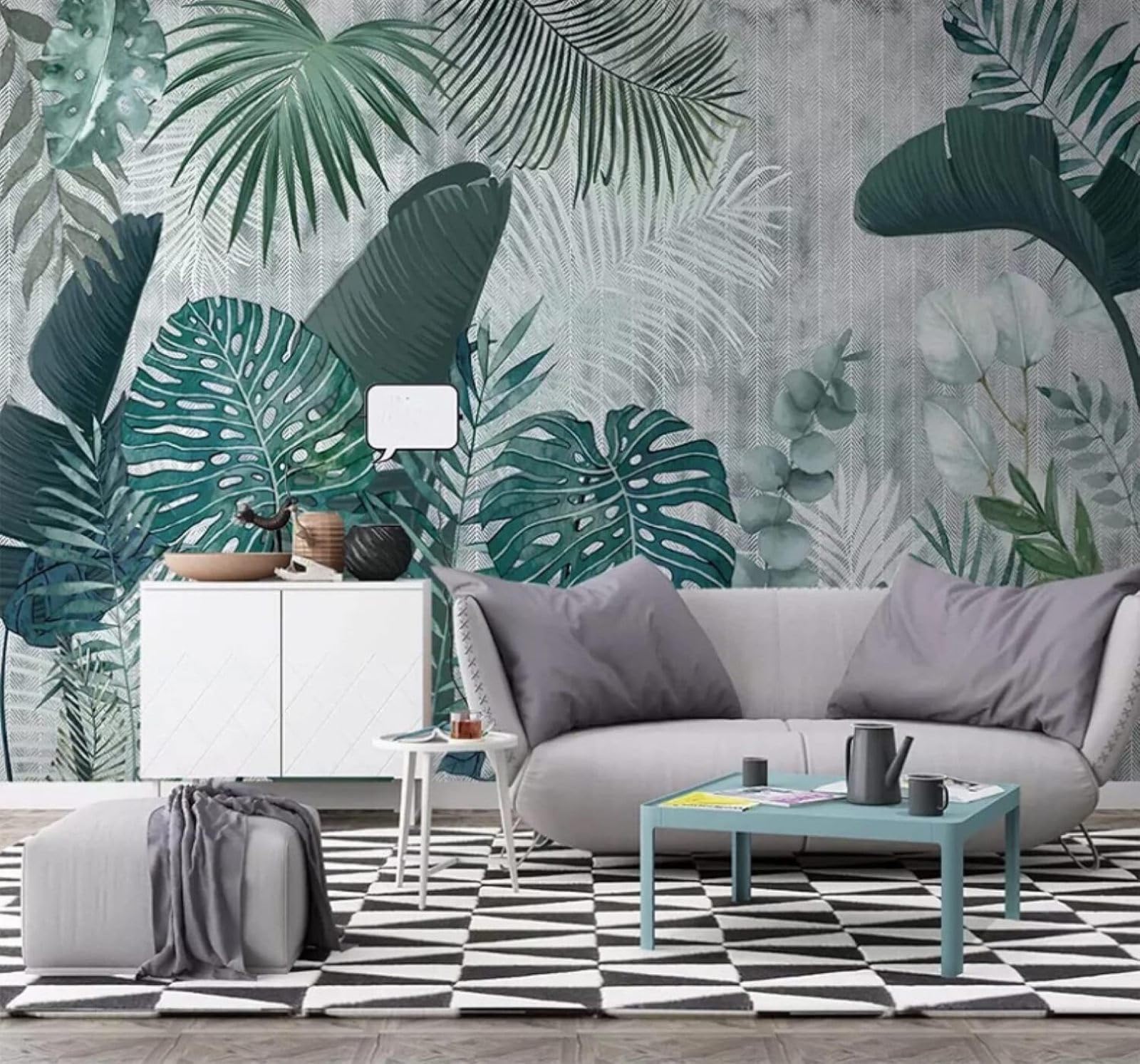 XLMING Fresh Three Dimensional Pastoral Plants Green Leaves 3D Wallpaper Luxury Home Dining Decor Paste Sofa Living Room The Wall for Bedroom Mural-430cm×300cm