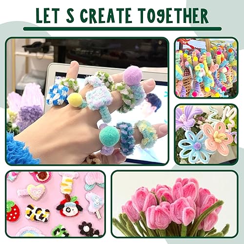 Miniatura 7 de 150 piezas de tallos de felpilla verdes, limpiadores de tuberías con tallo de felpilla, limpiadores de tuberías artesanales, limpiadores de tuberías