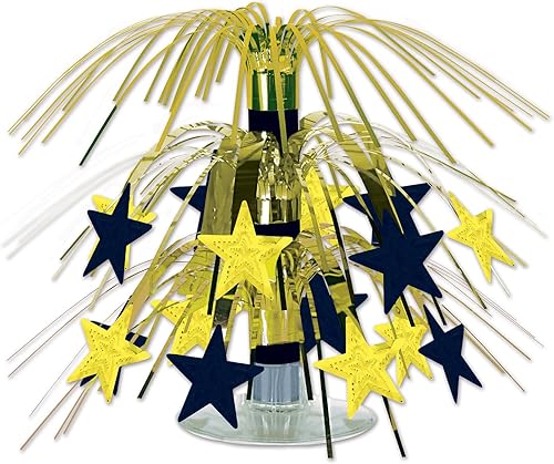 Miniatura 1 de Beistle Star Mini Cascade - Centro de mesa, 7.5 pulgadas, negro/dorado