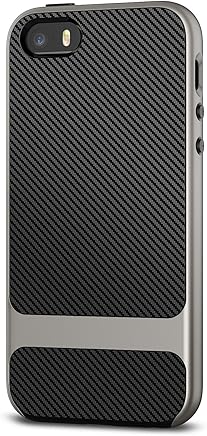 JETech Funda para iPhone SE iPhone 5S iPhone 5, Carcasa con Fibra de Carbono, Anti-choques, Gris JETech Funda para iPhone SE iPhone 5S iPhone 5, Carcasa con Fibra de Carbono, Anti-choques, Gris