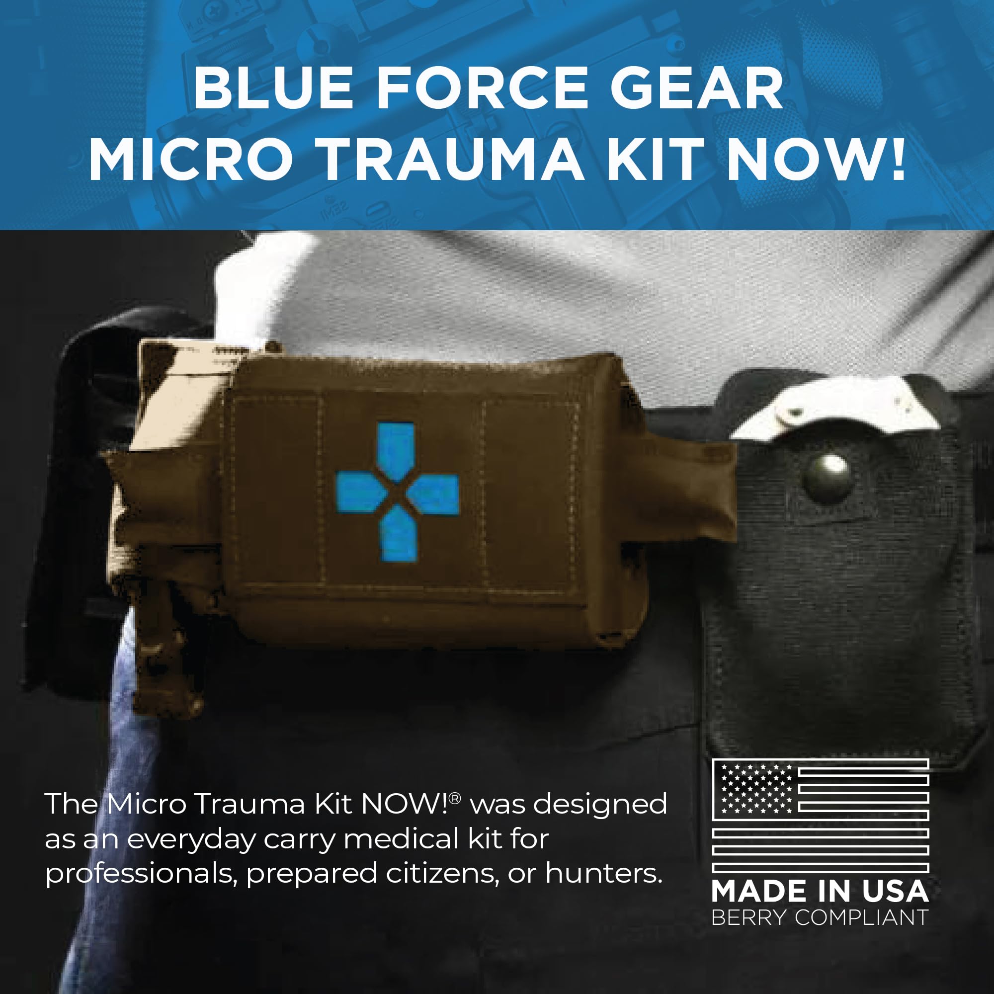 Amazon.com : Blue Force Gear Micro Trauma Kit Now! - Compact Belt