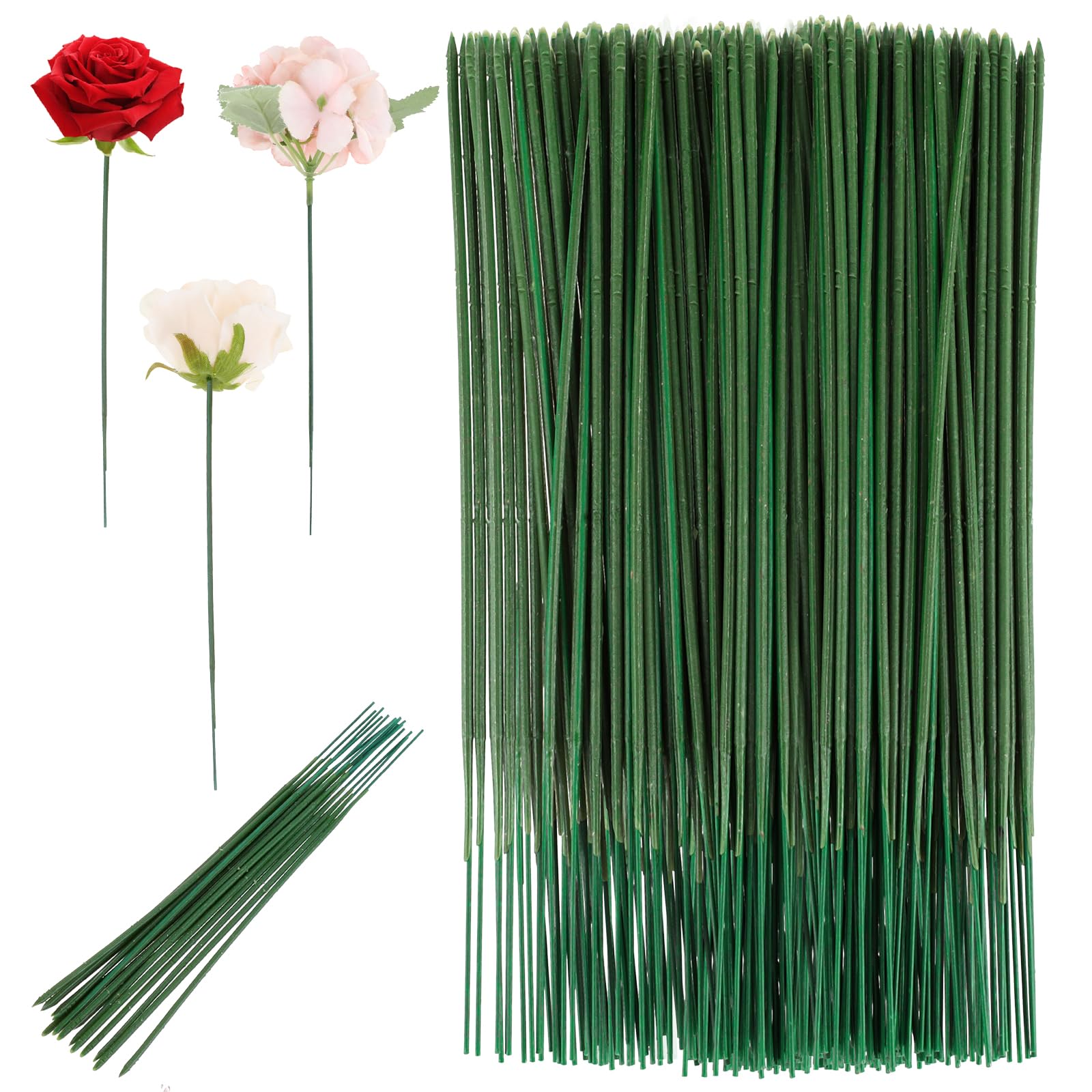 Flower Arrangement Supplies 100-Pack Plastic Floral Stems 7.87 Inch ...