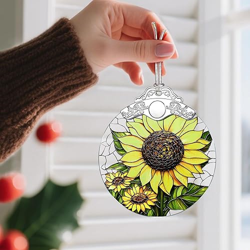 Miniatura 9 de Adornos de Navidad de búho, decoración de búho, adornos de árbol de Navidad de búho, adorno de vitral, regalos de búho para amantes de los búhos,