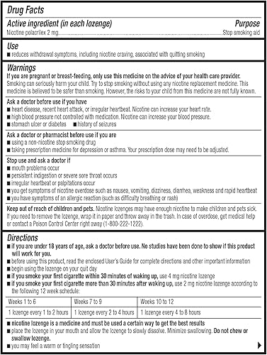 Miniatura 7 de Mini pastilla de nicotina (2 mg - 135 unidades) Ayuda para dejar de fumar - Reduce los síntomas de abstinencia - Sabor a menta (paquete de 5 viales)