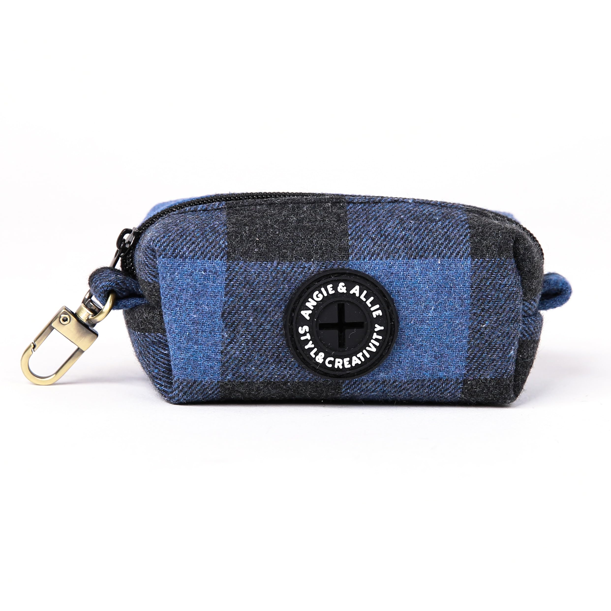 Organic Cotton Dog Poop Bag Holder for Leash Brass Hardware Waste Bag Dispenser Pet Waste Management Solution