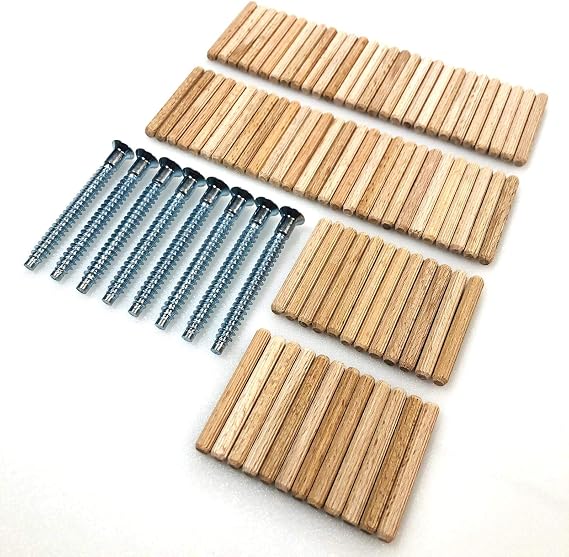 ReplacementScrews Hardware Kit Compatible with IKEA KALLAX 5 x 5 Shelf Unit 703.015.42 - All Screws (104321) and Dowels (101339)