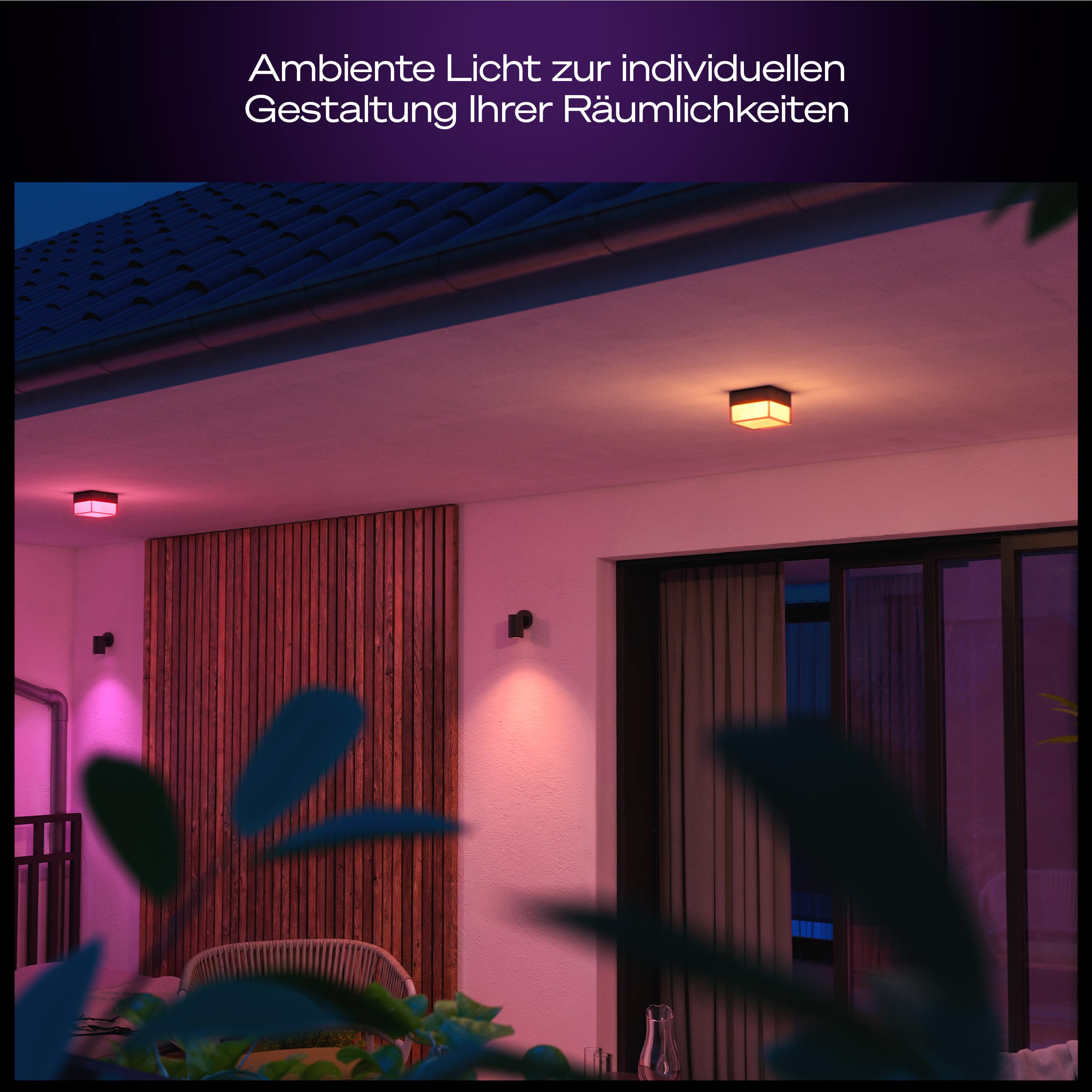 Philips Hue Scenova Outdoor LED-Wandleuchte, quadratisch