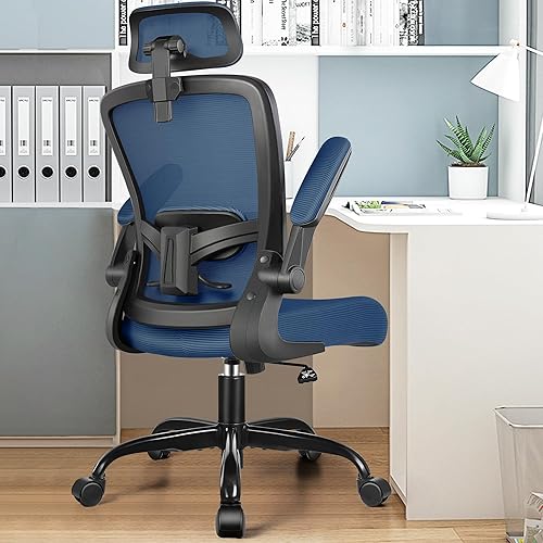 Miniatura 8 de FelixKing Silla de oficina ergonómica, silla de escritorio con reposacabezas y soporte lumbar ajustable, silla giratoria para oficina en casa con