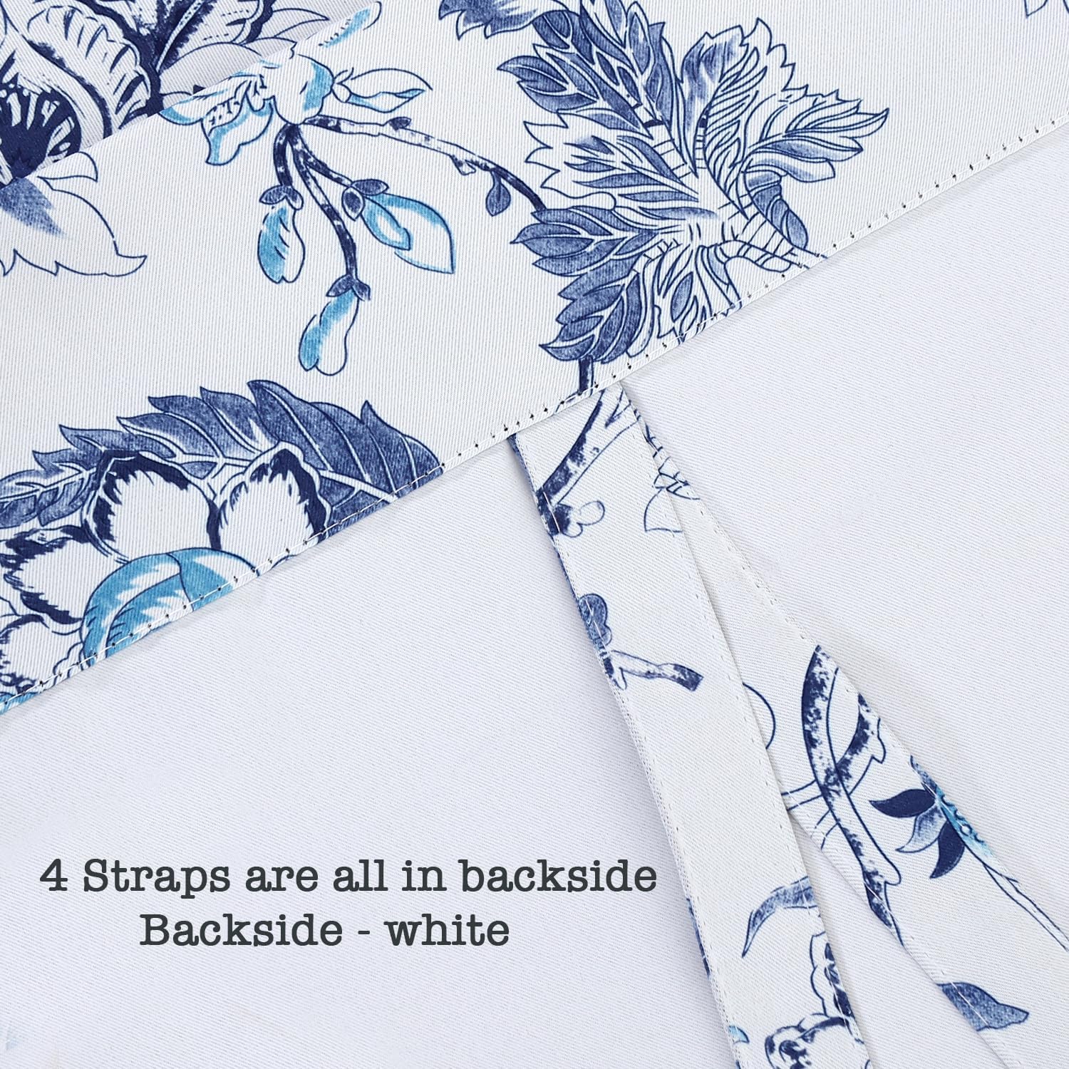 H.VERSAILTEX Thermal Insulated Blackout Curtain Adjustable Kitchen Tie Up Curtains Rod Pocket Panel for Small Window-42 Wide by 63" Long-Vintage Floral in Blue and White