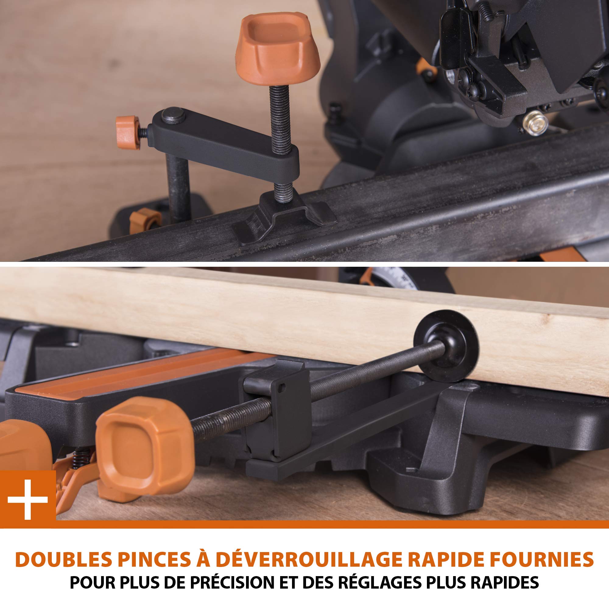 Evolution Power Tools Scie à Onglet Coulissante 300 mm Coupe Multi-Matériaux Lame Incluse 210mm R210SMS-300+