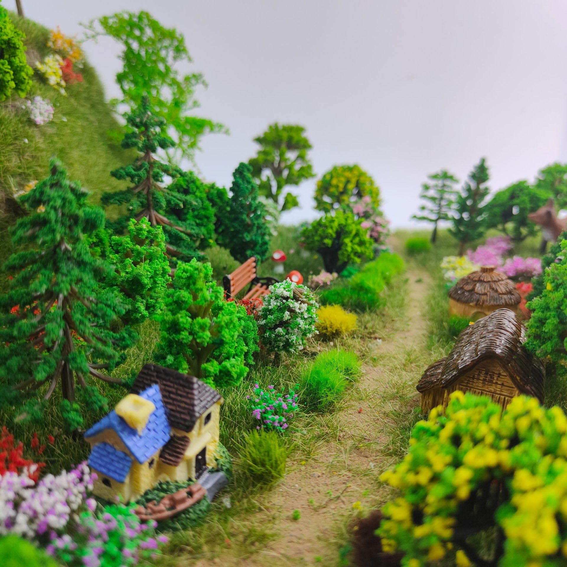 PIQIUQIU 25PCS Alberi Modello Misto, Alberi in Miniatura per Diorama Ferroviario