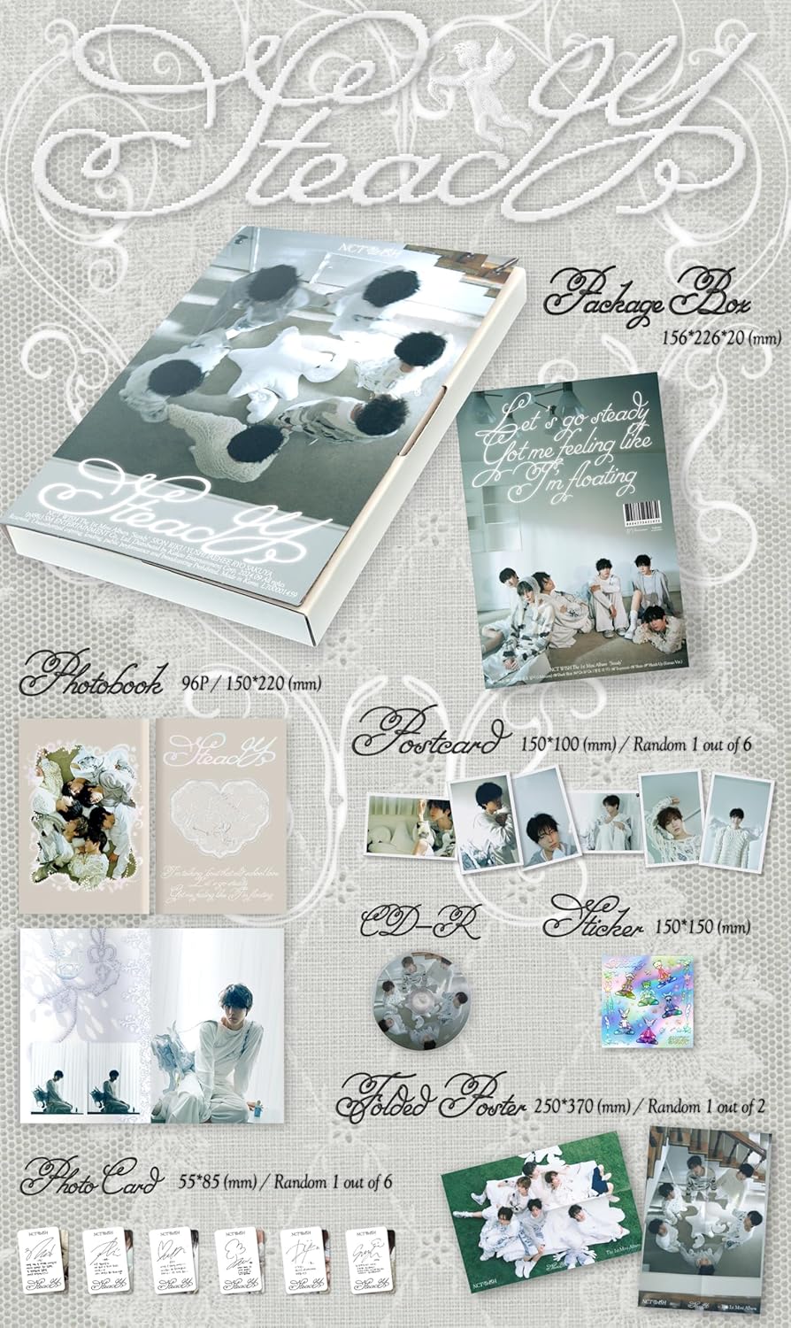Steady NCT WISH Album [Photobook Ver. ]+Pre Order Benefits+BolsVos K-POP Inspired Freebies (1st Mini Album)