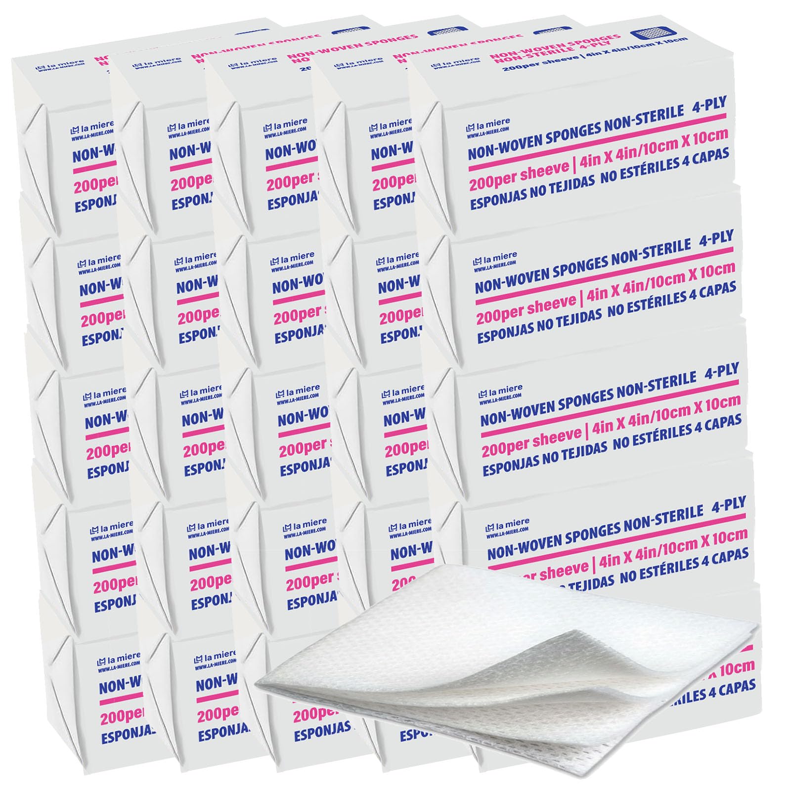 4"x4" 200 Pack Non-Woven Sponges 4-Ply Medical Sponges Non-Sterile — Amazon image 20