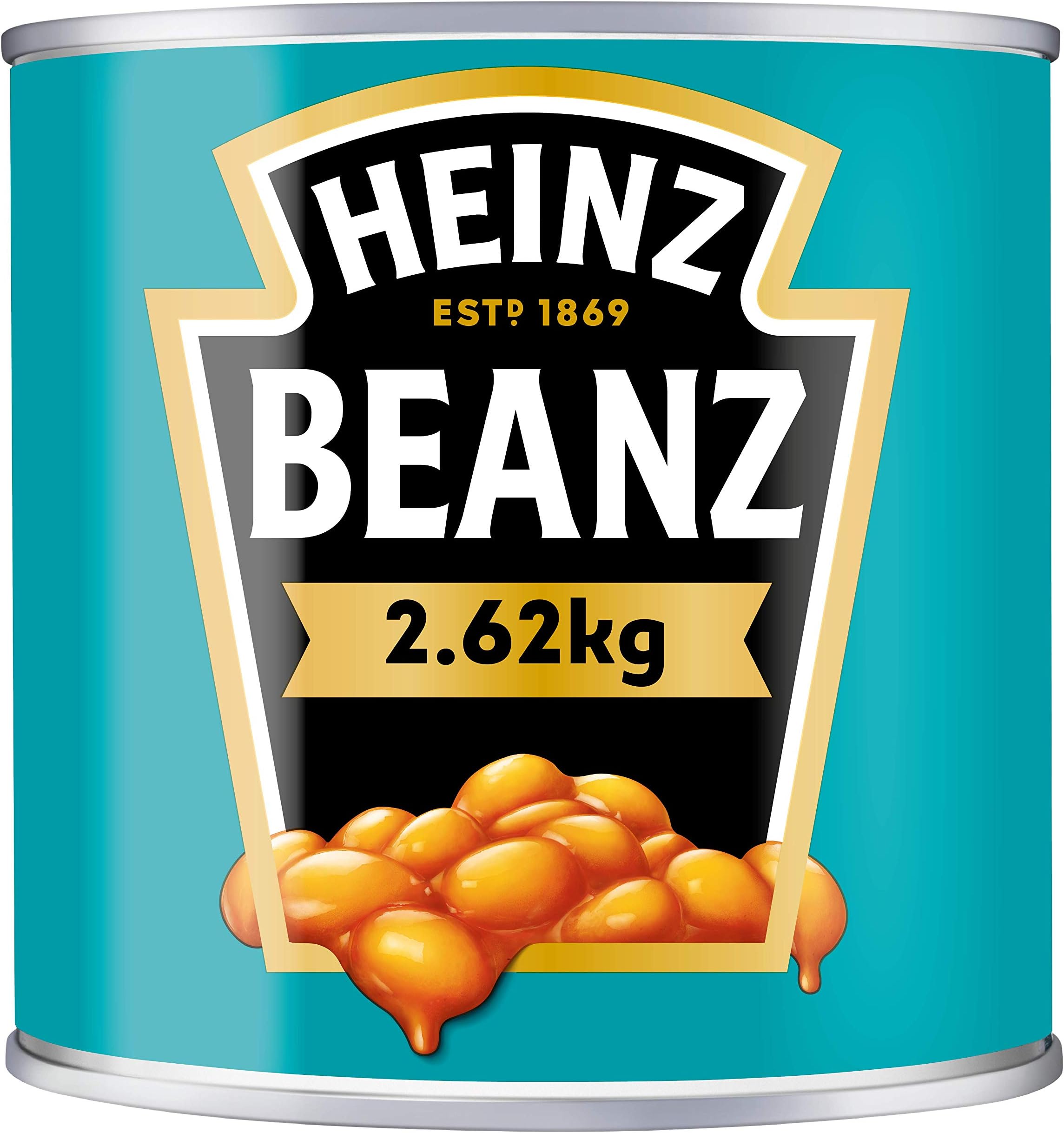 Beanz • Baked Beans in a Deliciously Rich Tomato Sauce • Ready-to-Eat Breakfast, 5.77 lb ℮ 92.41 oz ℮ 2.62 Kg فاصوليا هاينز • فاصوليا مخبوزة في صلصة طماطم غنية ولذيذة