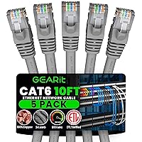 Vista 11 de GEARit Paquete de 5 cables Ethernet Cat6 de 100 pies Cable de conexión de red RJ45, conectores chapados en oro sin enganches de 10 Gbps - Cable