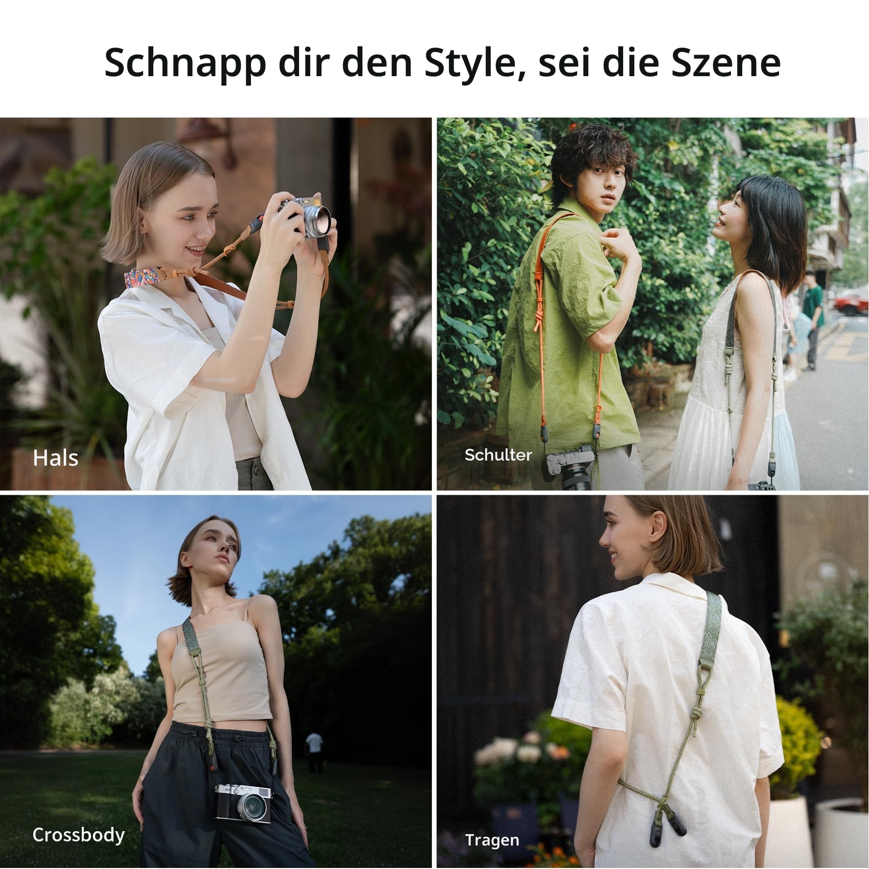 PGYTECH Kamera-Schultergurt Air, Kameragurt Schnellspanner lederähnlich mit geflochtenen Seilen, verstellbarer Kamera-Nackengurt für Nikon/Canon/Sony/Fuji SLR Digitalkameras (Nachtschwarz)