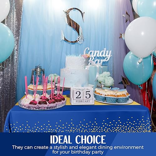 Vista 12 de Tudomro Juego de 16 manteles de plástico desechables y camino de mesa satinado de 54 x 108 pulgadas, manteles de 12 x 108 pulgadas, para Año Nuevo