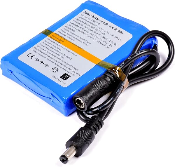 AFTERTECH PACCO BATTERIA PILA 12V 2000mAh 2Ah RICARICABILE AL LITIO 78x47x15mm F2D1 - 2