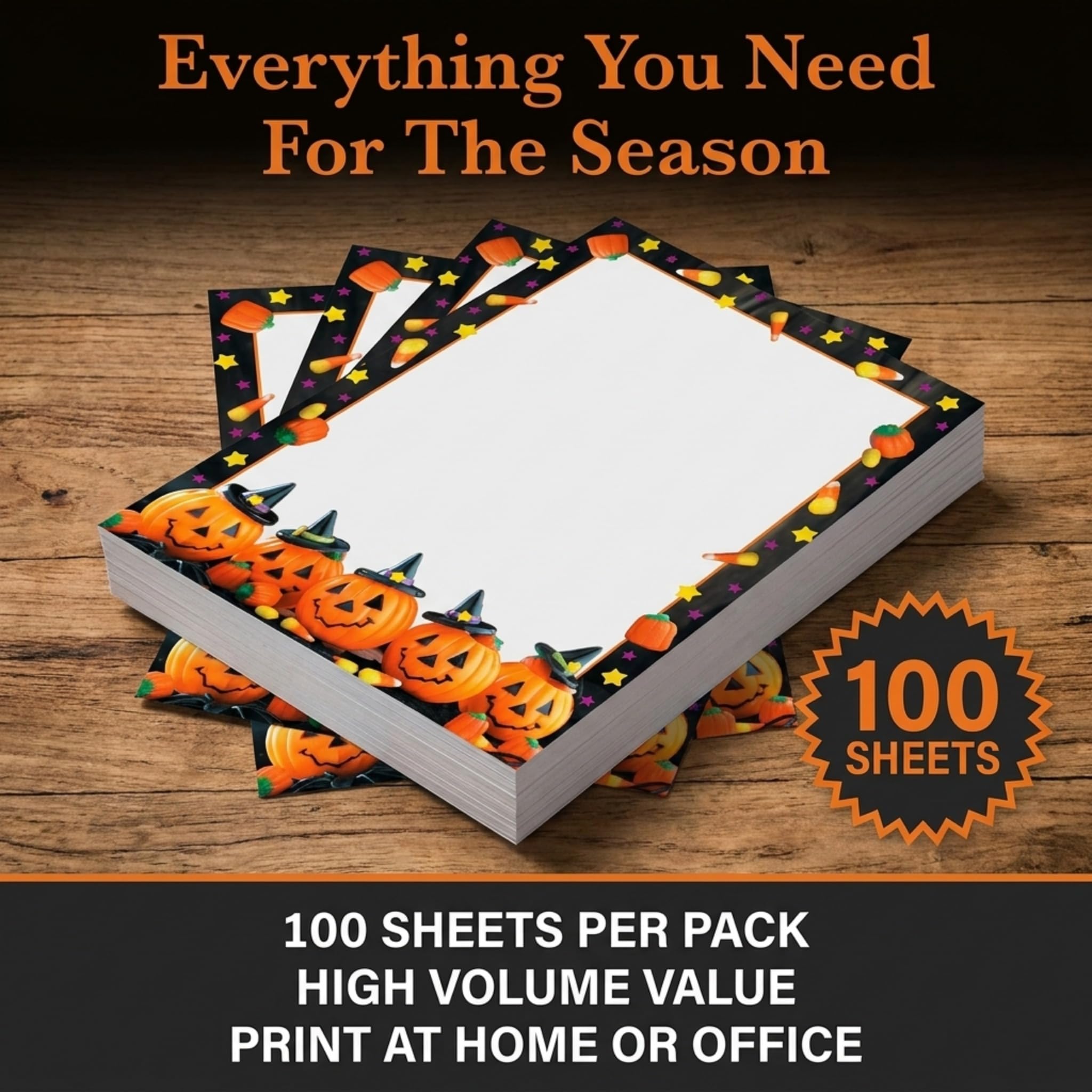 Amazon.com : PaperDirect Halloween Sweets Border Paper, 8.5 x 11