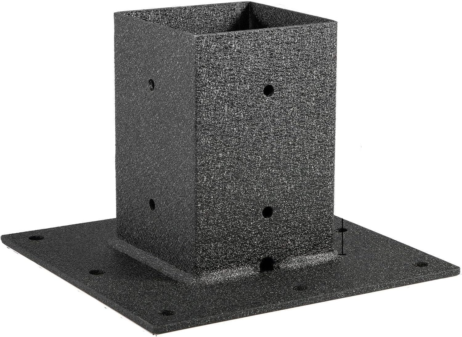 Tools Post Base Mailbox Base Plate 4x4 Bronze/White/Granite/Black Powder-Coated Steel Surface Mount Steel Deck for Mailbox Post (Color : Black)