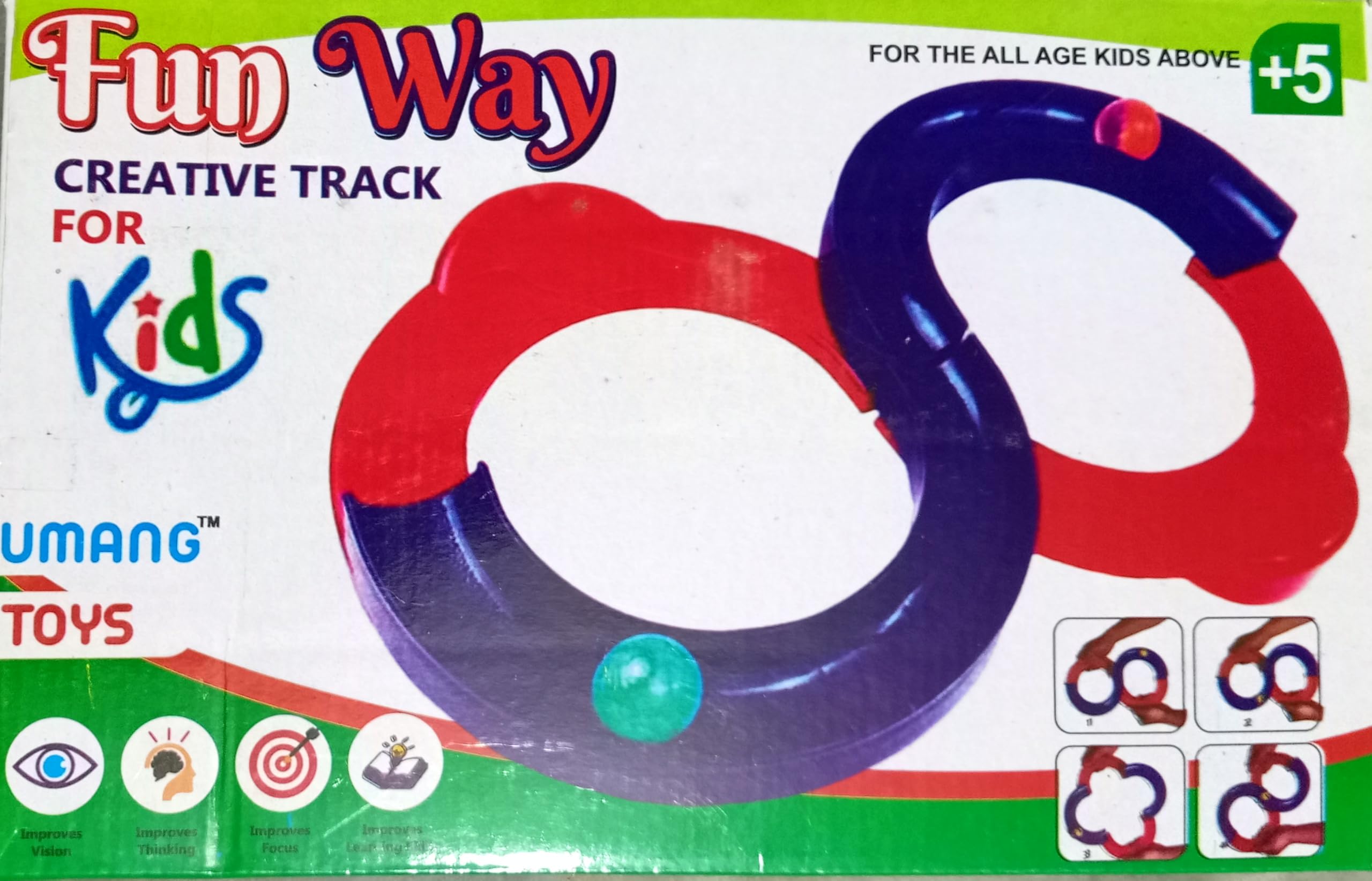 Stress Relief 8 Shape Infinity Loop Interaction Creative Track Toy with 2 Bouncing Ball for Kids (Multicolour) Creative Track for Kids, Ages 5+,-image-34