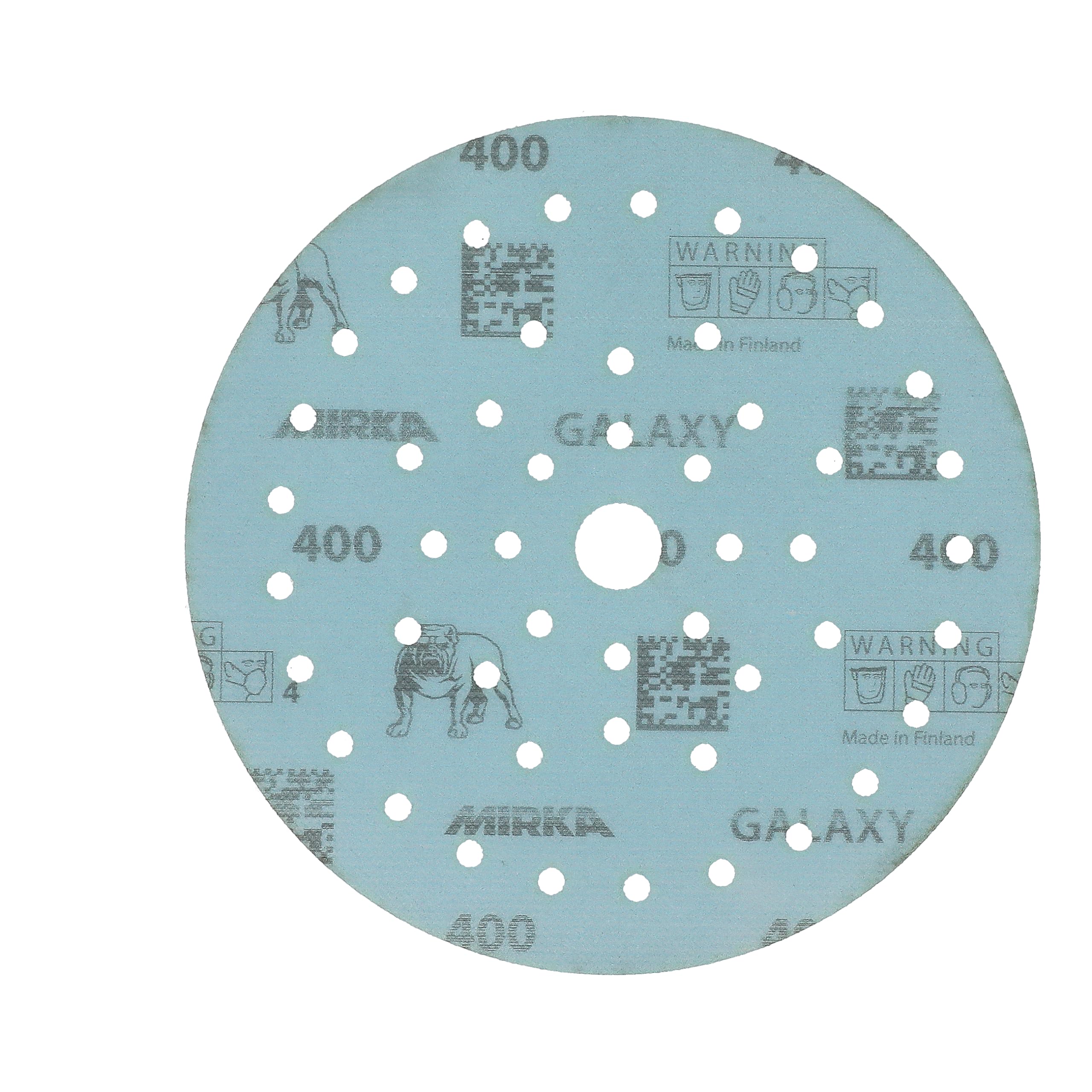 Mirka Galaxy Multifit - Carta abrasiva da 150 mm, grana 400, 50 dischi/confezione, abrasiva di alta qualità per resina epossidica, legno, metallo, tecnologia anti-intasamento e autoaffilante, ideale