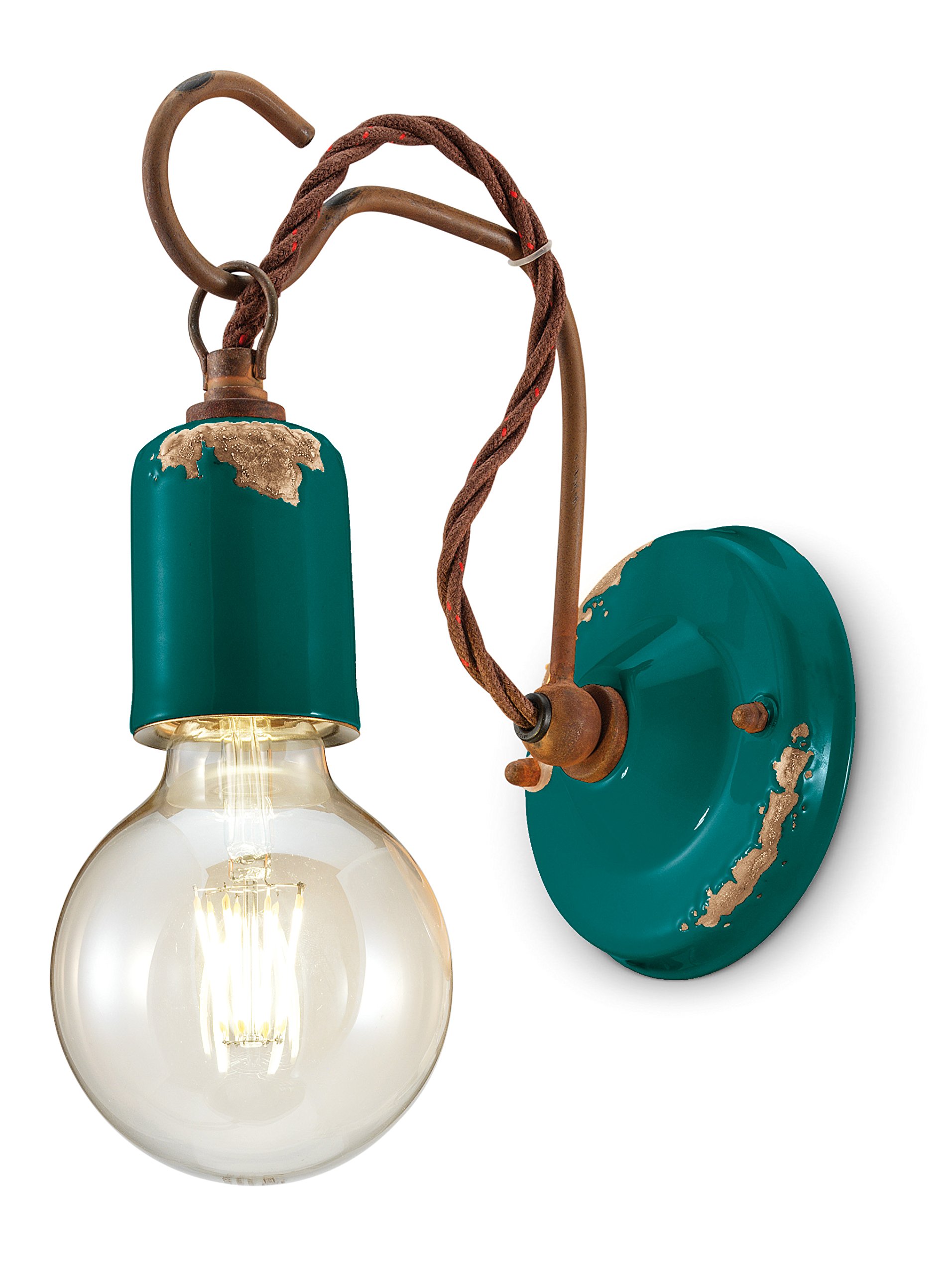Ferroluce Retrò Applique con Pendente Minimal, Verde