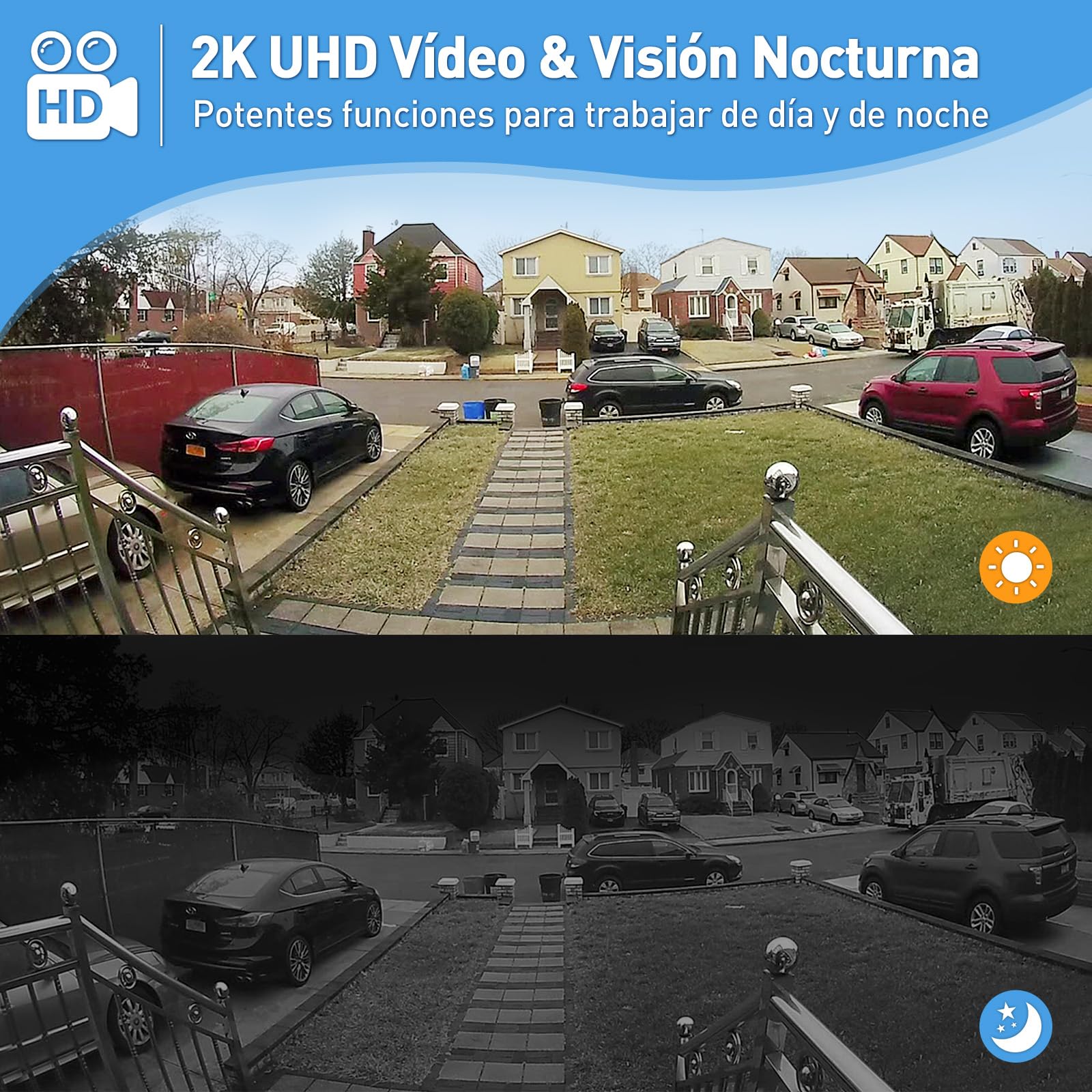 XTU Timbre Inalámbrico con Cámara, 2K HD WiFi Timbre Videoportero Exterior Impermeable con Soportes, Detección de Movimiento PIR, Visión Nocturna, Audio Bidireccional, Compatible con Alexa