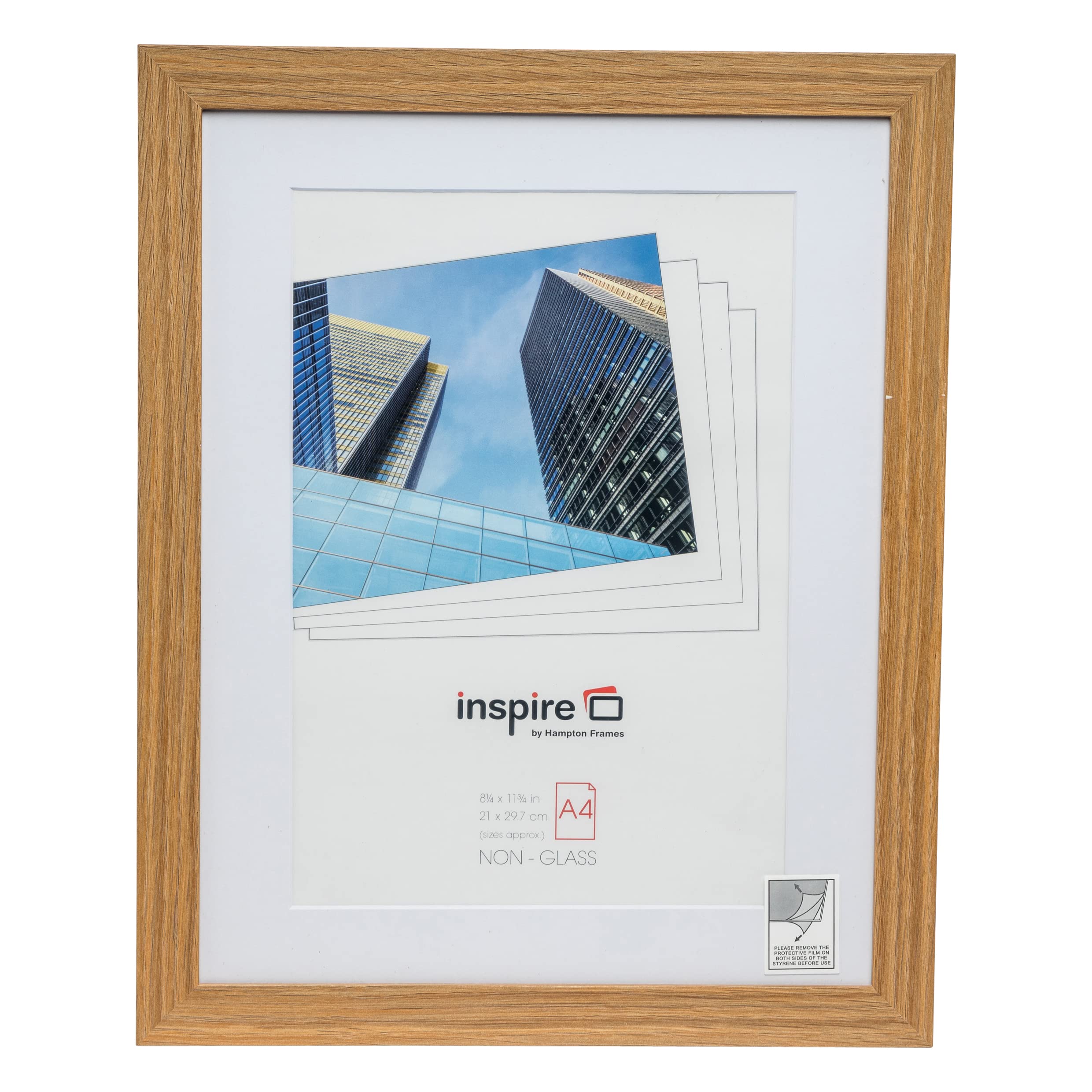 Hampton Frames Poster Frame, Natural Oak Effect, A4 (21x29.7cm)