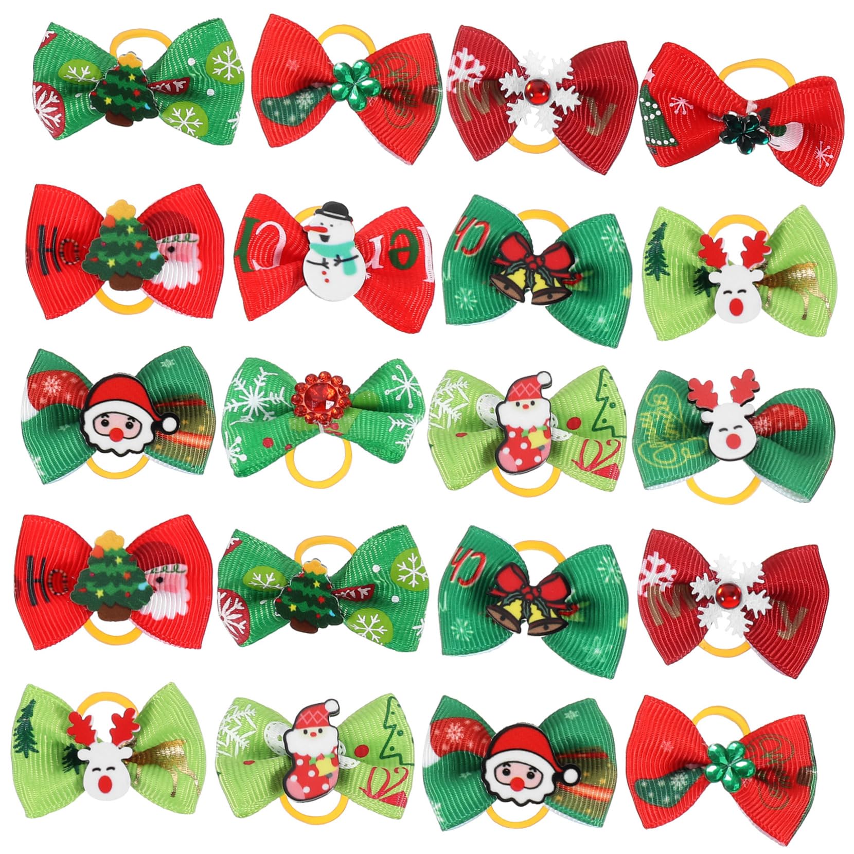 Yardwe 50Pcs Dog Hair Bows Christmas Pet Hair Clips Girl Dog Accessories Puppy Grooming Bows Xmas Pet Hair Bow Christmas Hair Bow for Hair Bow Dog Hair Clips Accessories Cloth