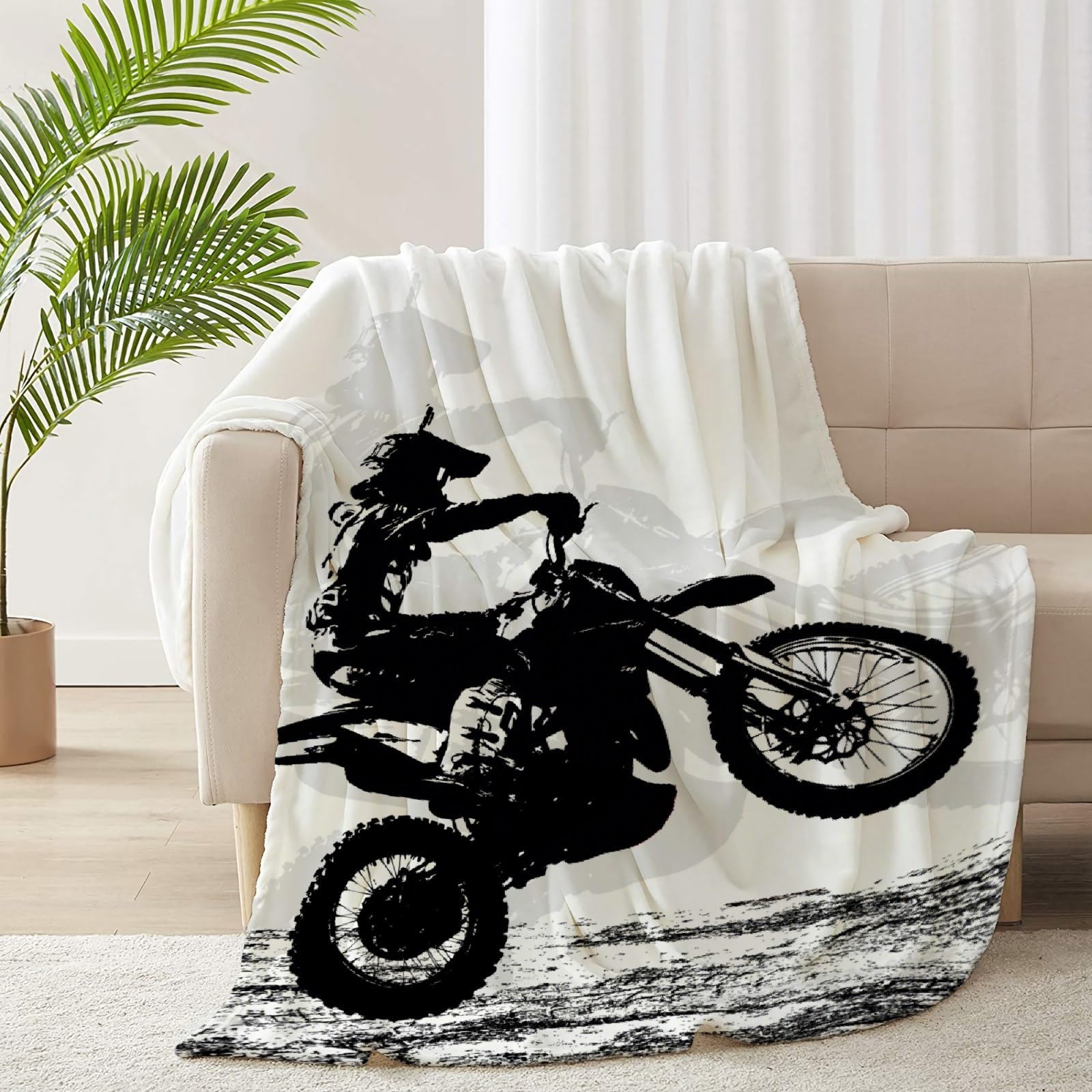 Dirt Bike Blanket Gift for Boys Kids Motorcycle Blanket Stuff
