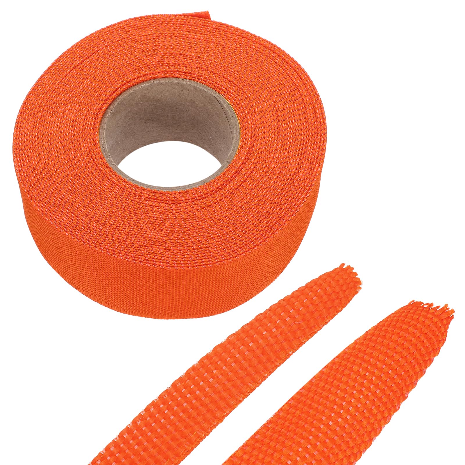 sourcing map 12m Braided Cable Sleeves Heat Shrinkable Fabric Sleeving,PET Expandable 1 1/4" 40ft Orange 2:1 Ratio Heat Shrinkable Cord Protector for Harness Network Cable Protection