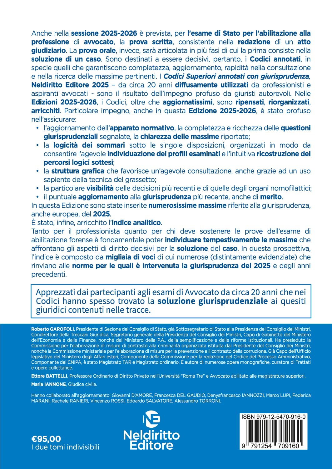 Codice Civile annotato con la giurisprudenza per l'Esame di avvocato 2025-2026 in 2 tomi