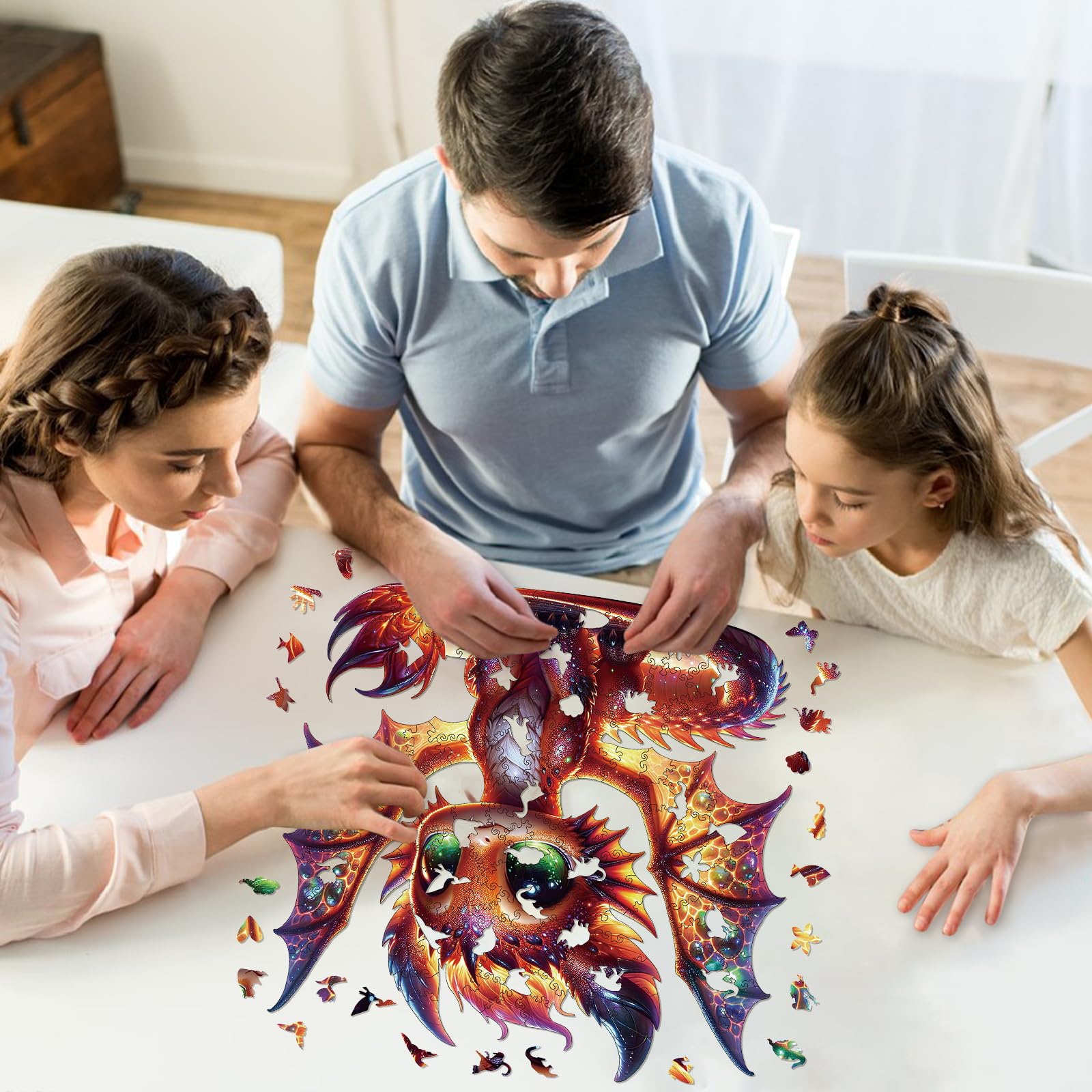 Puzzle De Madera De 220 Piezas – Santo Dragón De Forma Irregular, Corte Láser Precisión 3mm, Caja Regalo, Perfecto Para Decorar Tu Hogar
